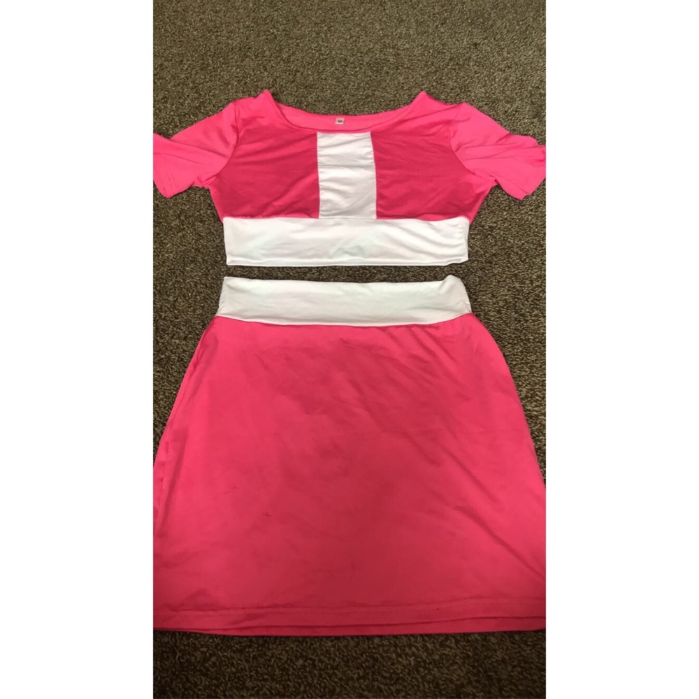Pink & white two piece